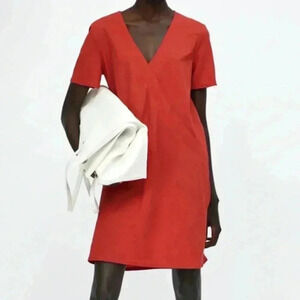 NWT Zara Casual V Neck Twist T Shirt Dress Size Small